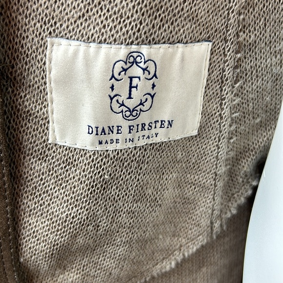 Diane Firsten Italian suede/leather chocolate brown coat. Size S - Picture 9 of 9